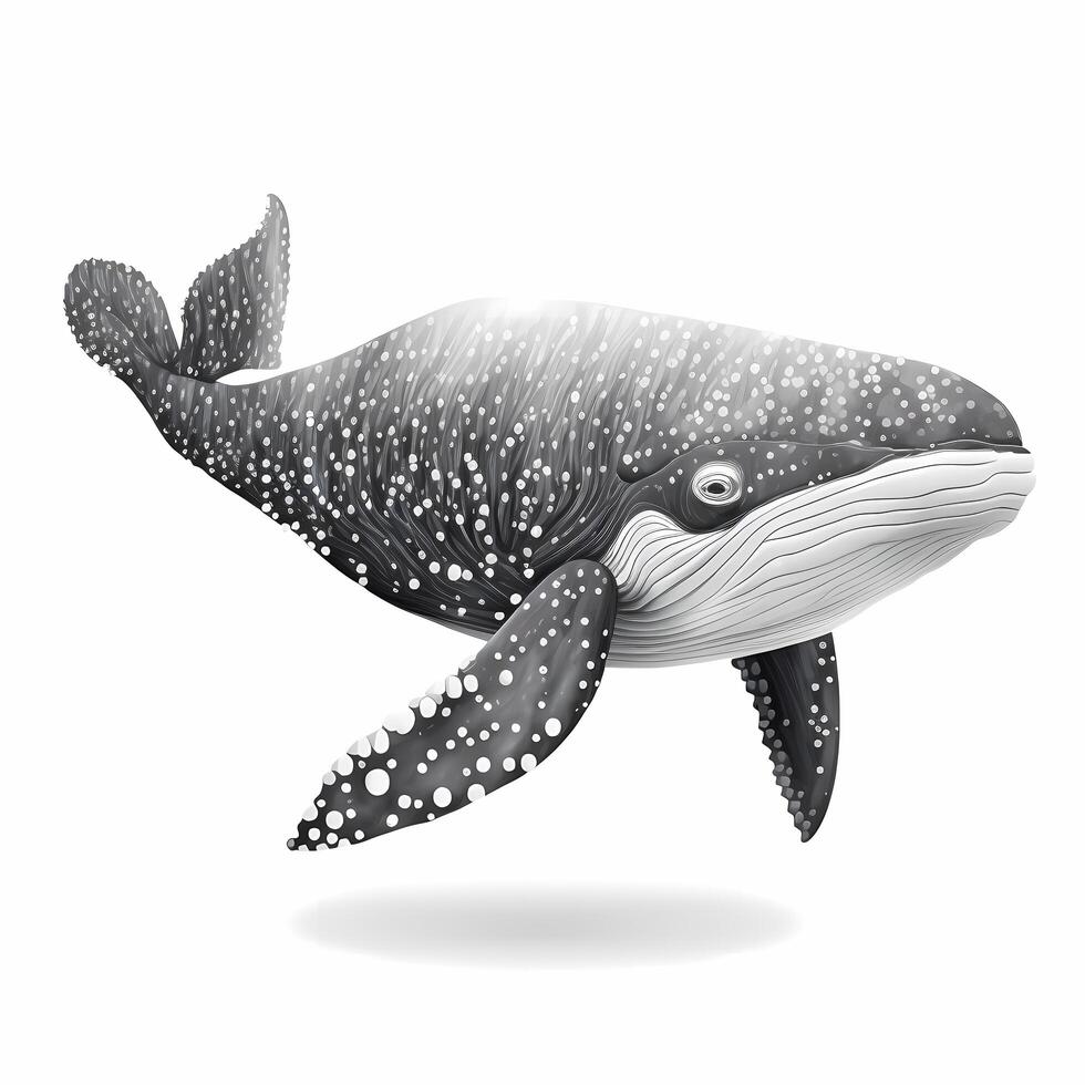 whale black and white photo