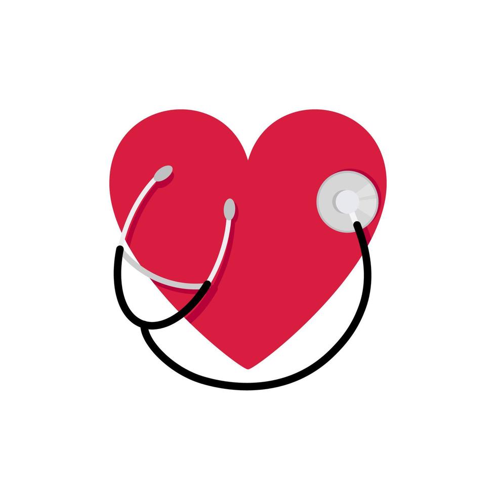 Red heart with stethoscope for World Hypertension Day vector