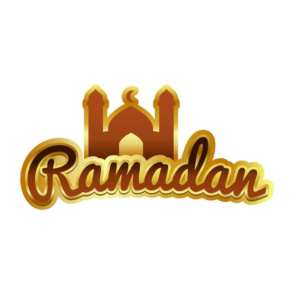 Ramadán saludo con mezquita permanente símbolo vector