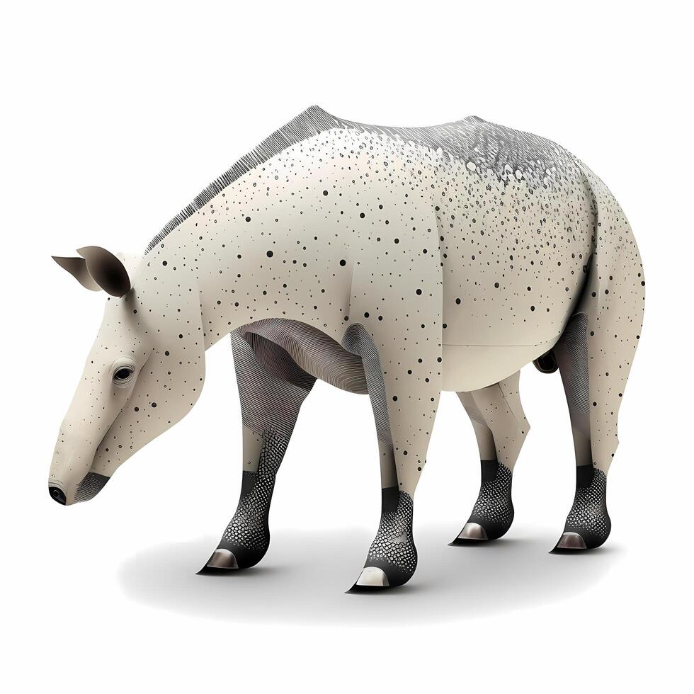 tapir illustration activity on white background photo