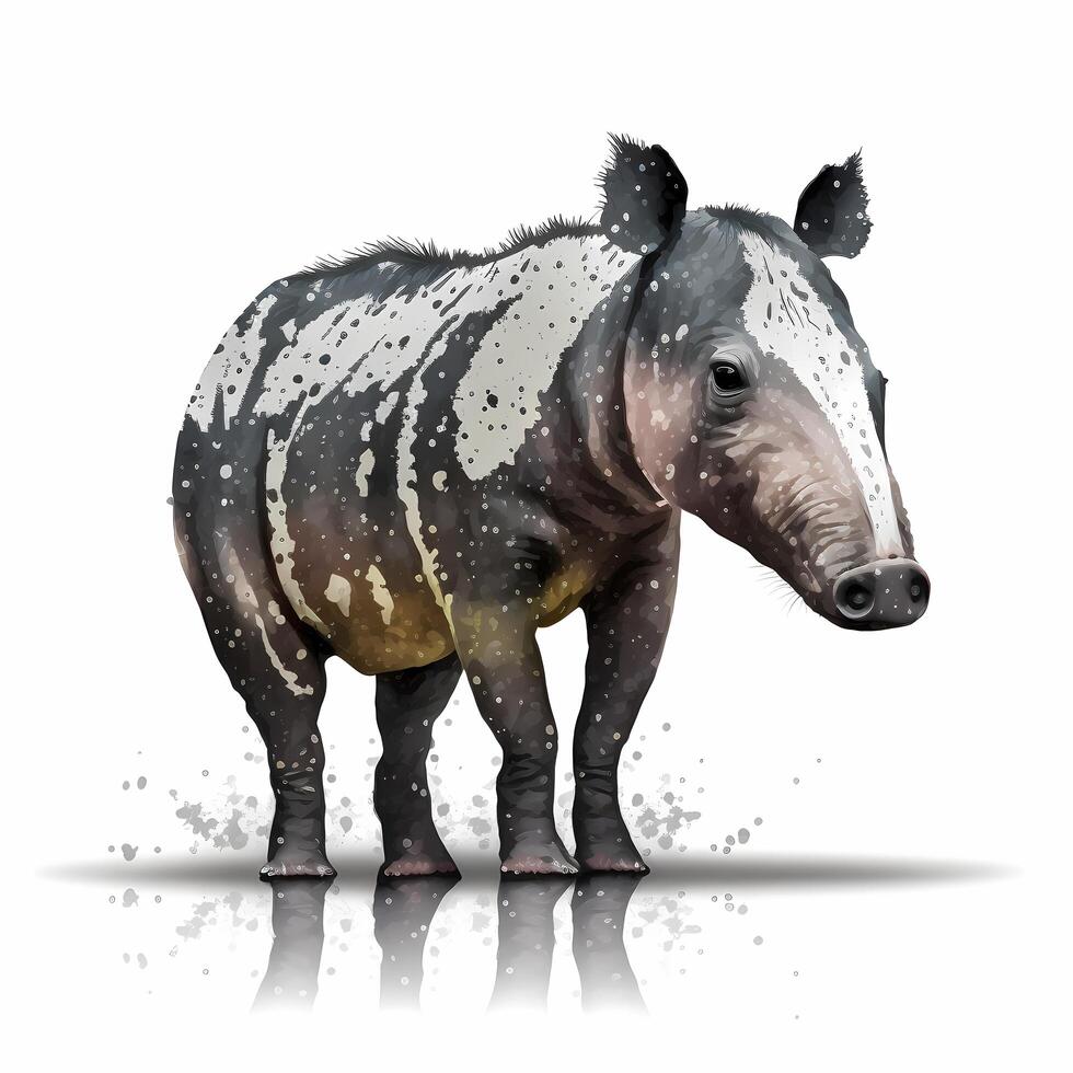 tapir illustration activity on white background photo