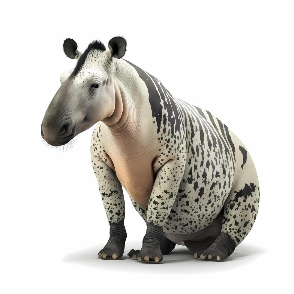 tapir illustration activity on white background photo