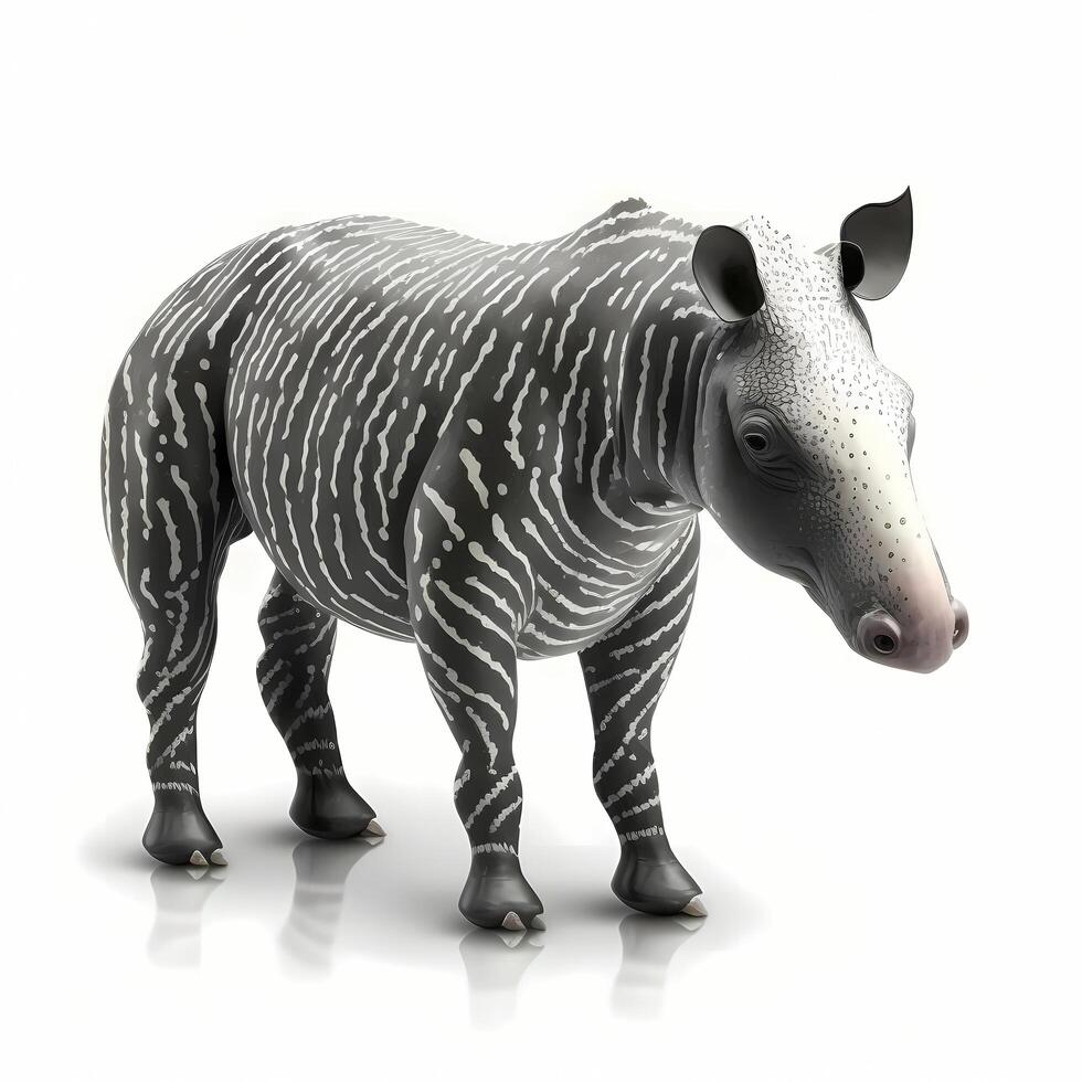 tapir illustration activity on white background photo