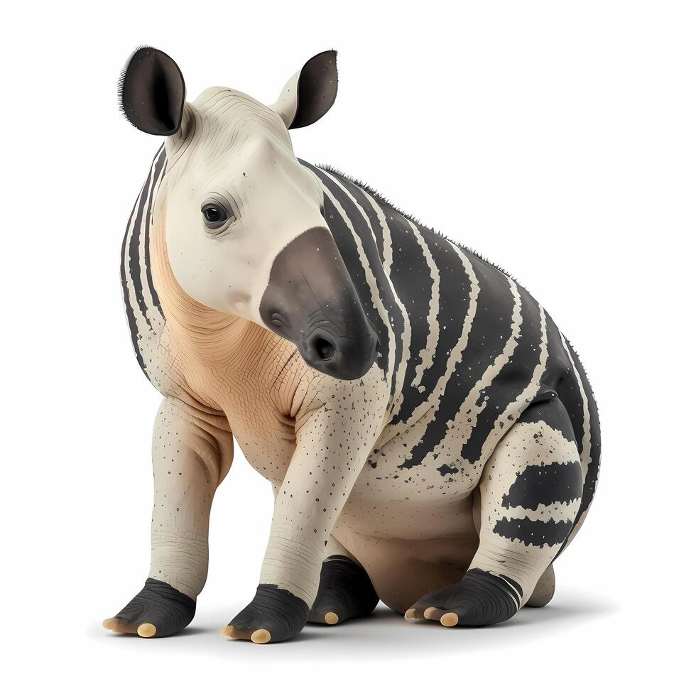 tapir illustration activity on white background photo
