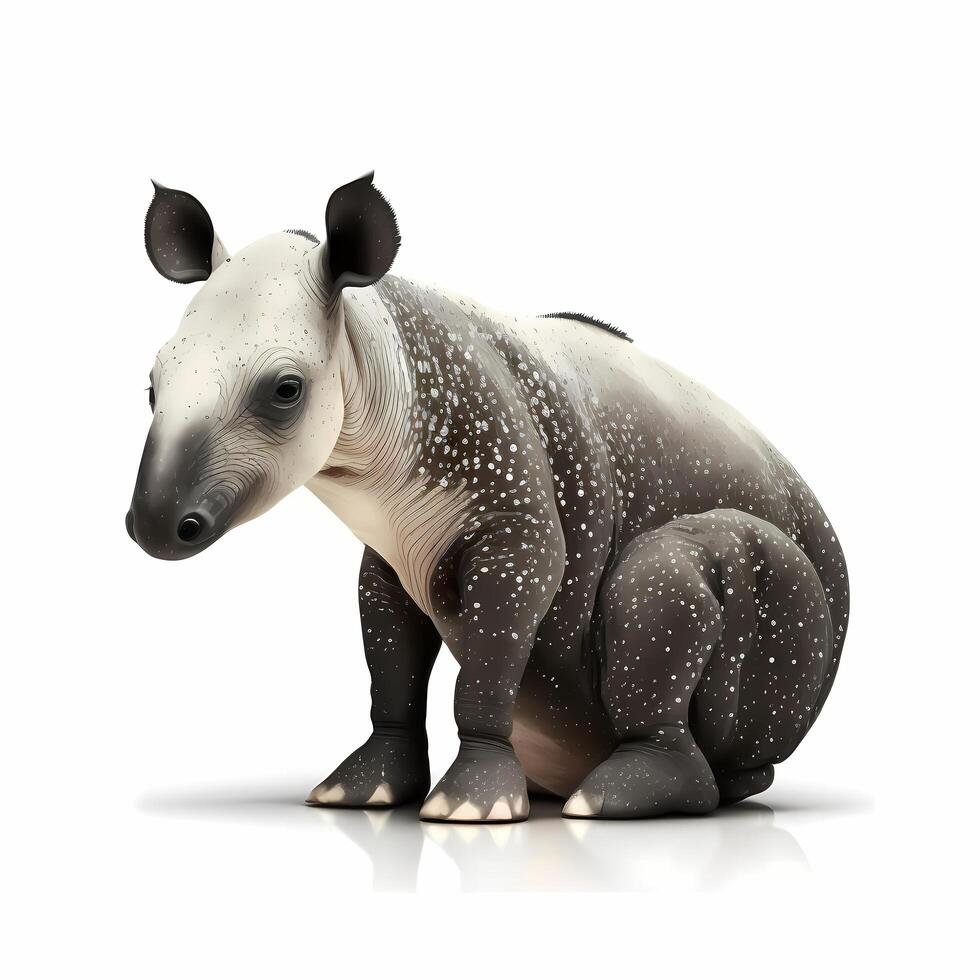 tapir illustration activity on white background photo