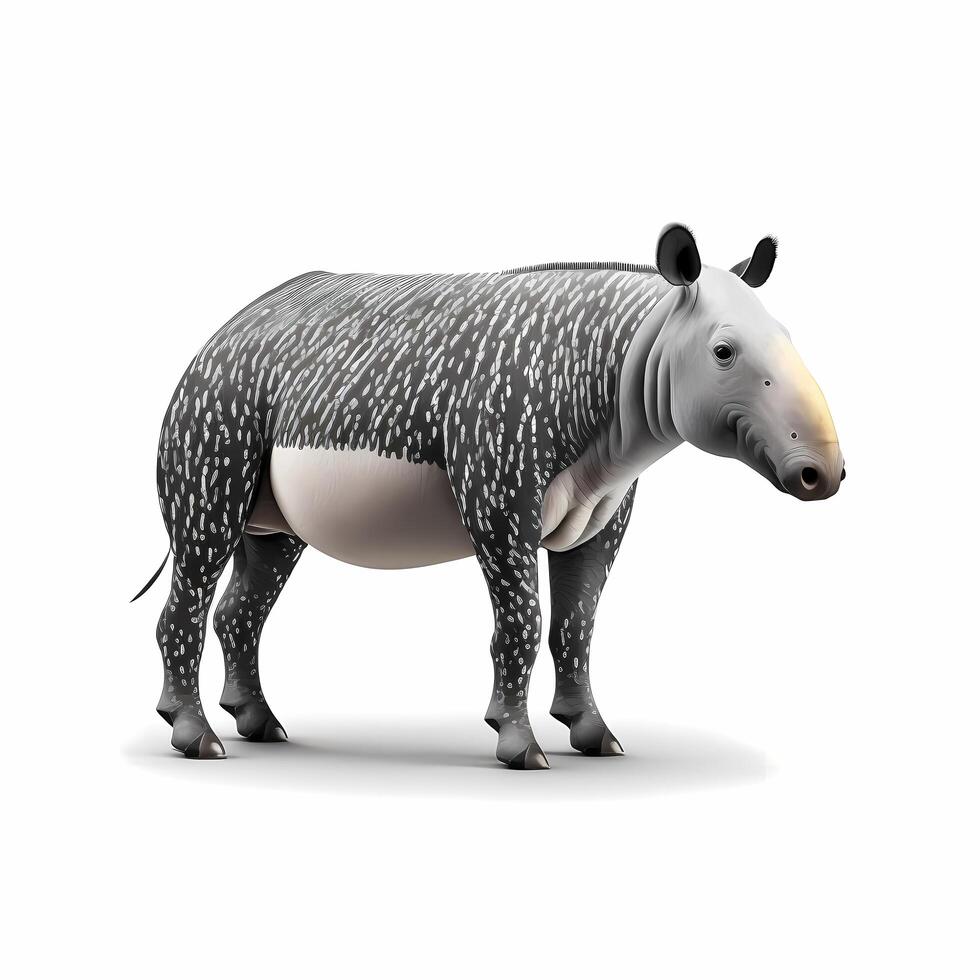 tapir illustration activity on white background photo