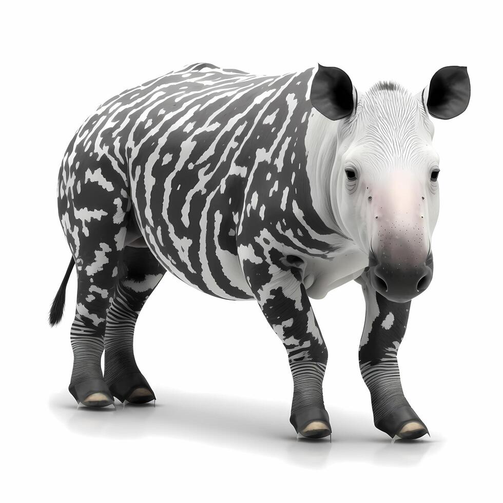 tapir illustration activity on white background photo