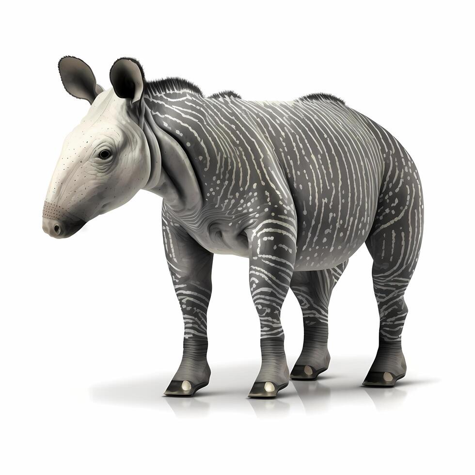 tapir illustration activity on white background photo