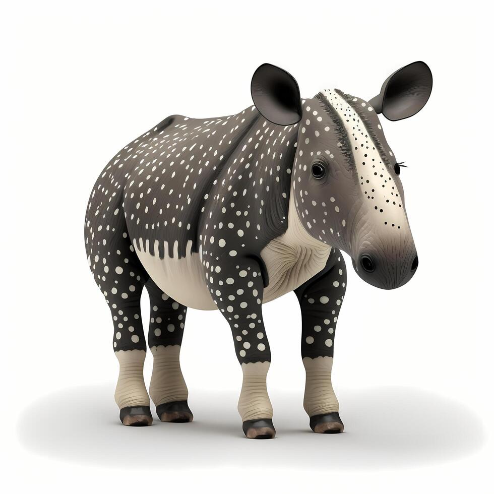 tapir illustration activity on white background photo