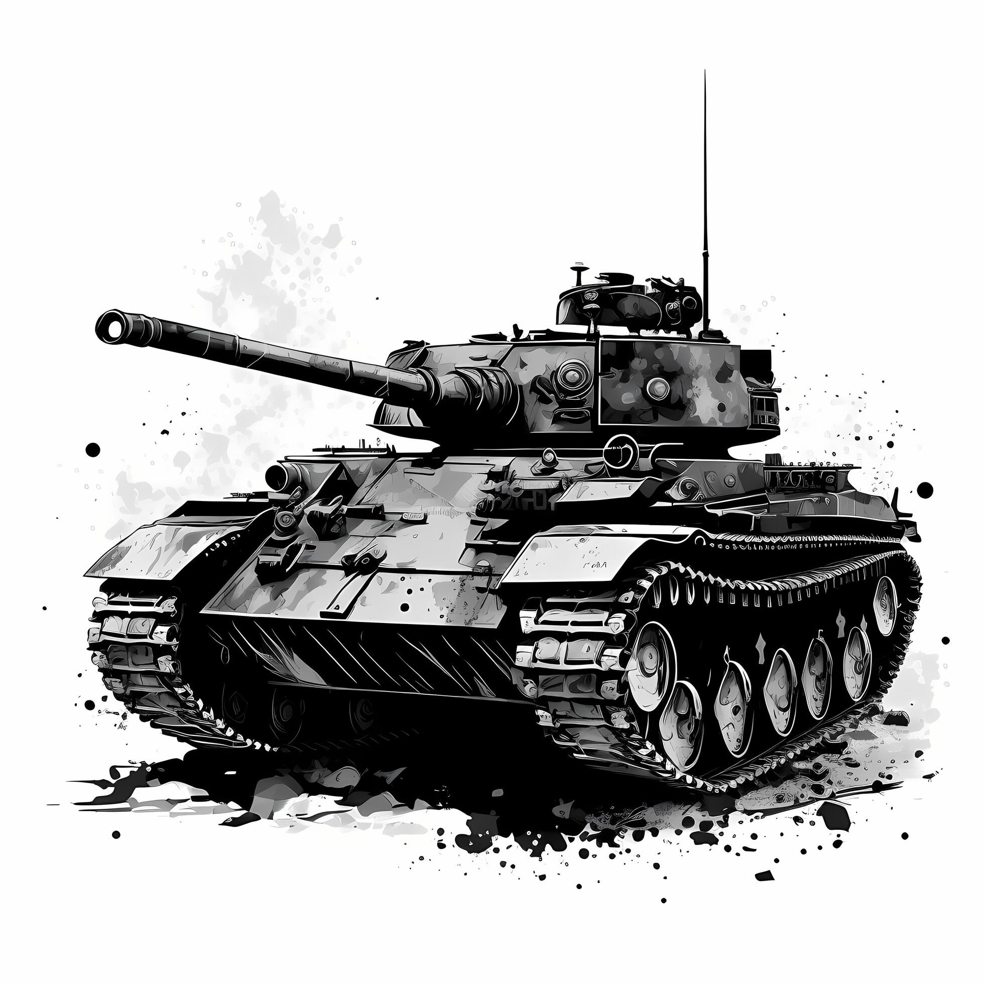 tank black and white AI Generated 21816003 Stock Photo at Vecteezy