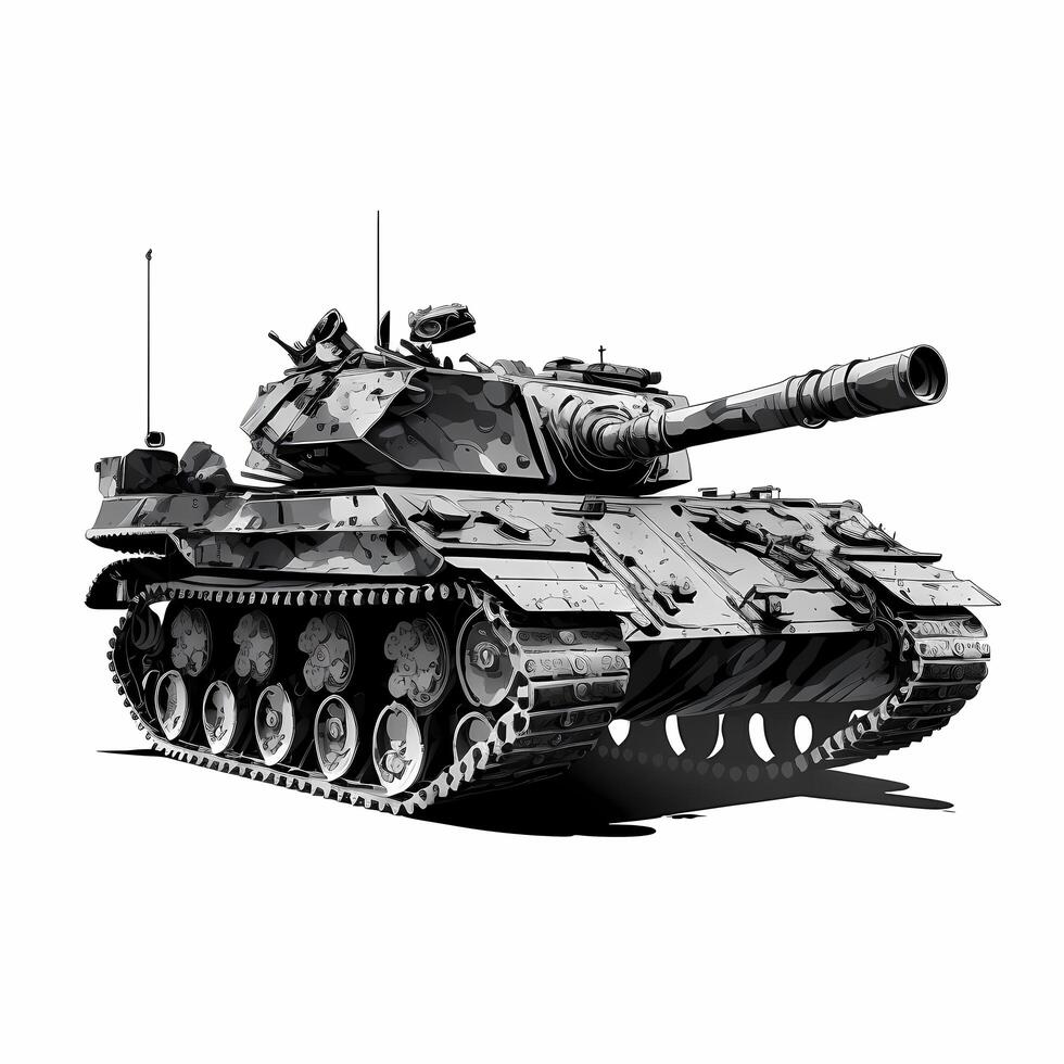tank black and white AI Generated photo