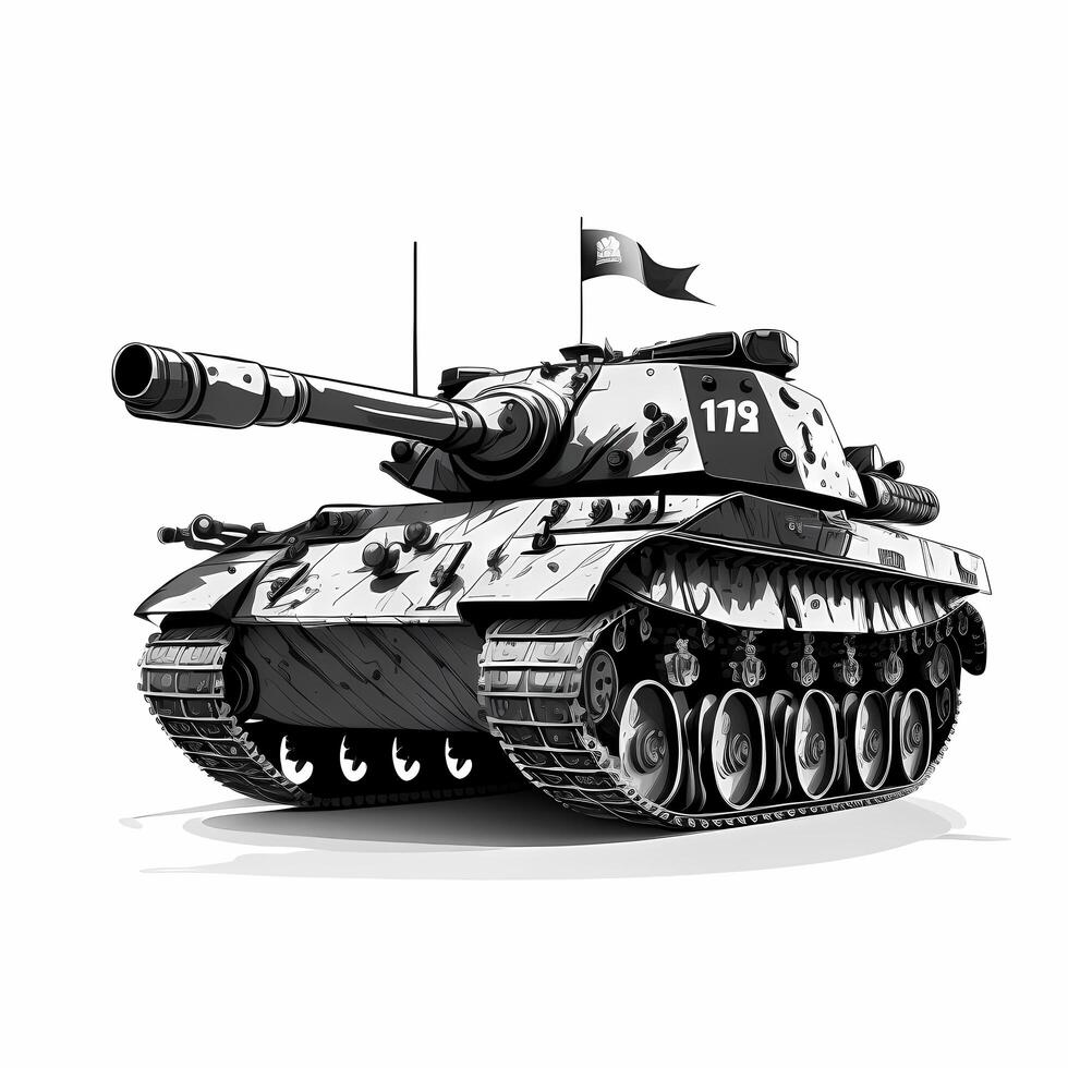 tank black and white photo