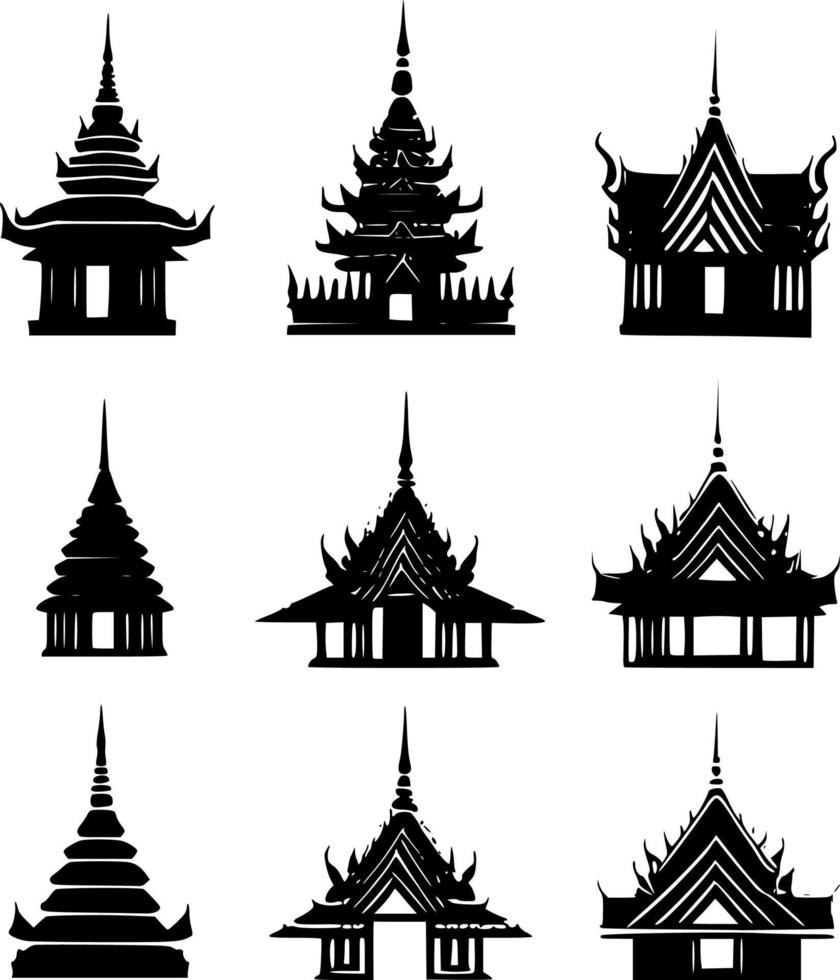 black temple icon vector