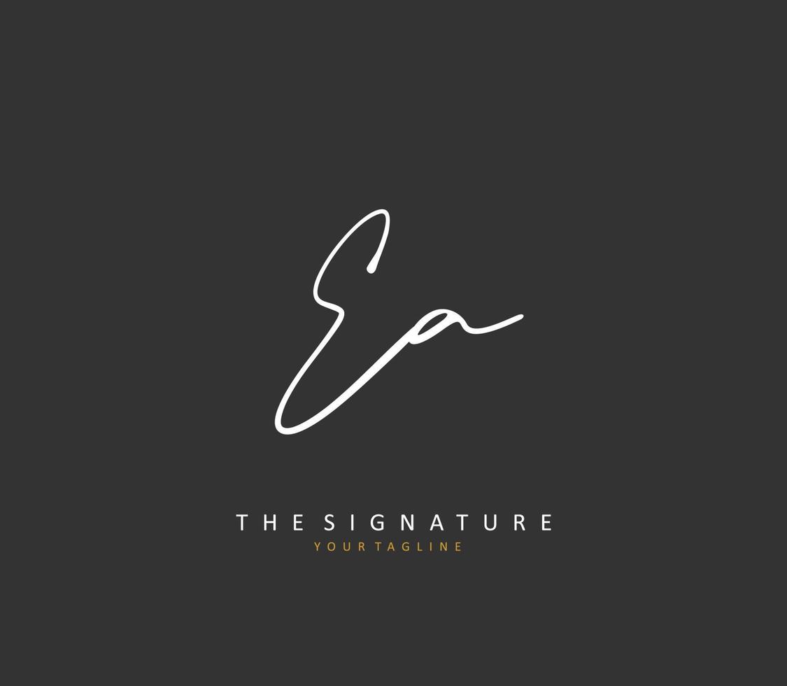 E A EA Initial letter handwriting and  signature logo. A concept handwriting initial logo with template element. vector