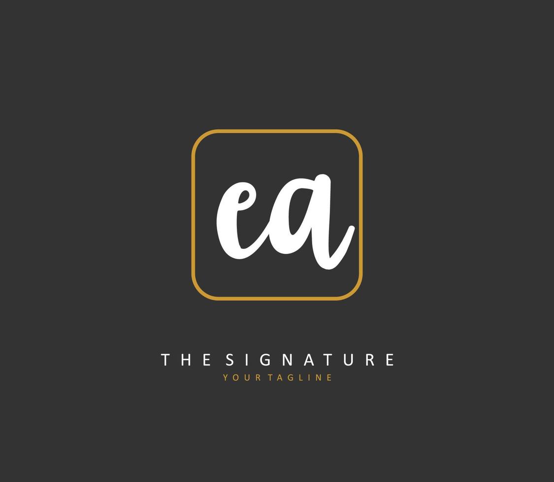 E A EA Initial letter handwriting and  signature logo. A concept handwriting initial logo with template element. vector