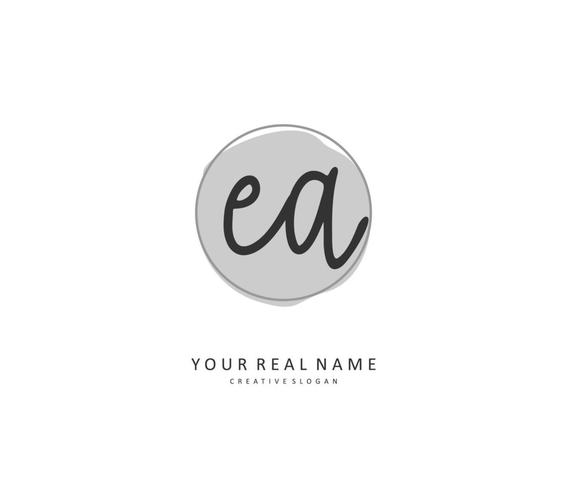 E A EA Initial letter handwriting and  signature logo. A concept handwriting initial logo with template element. vector