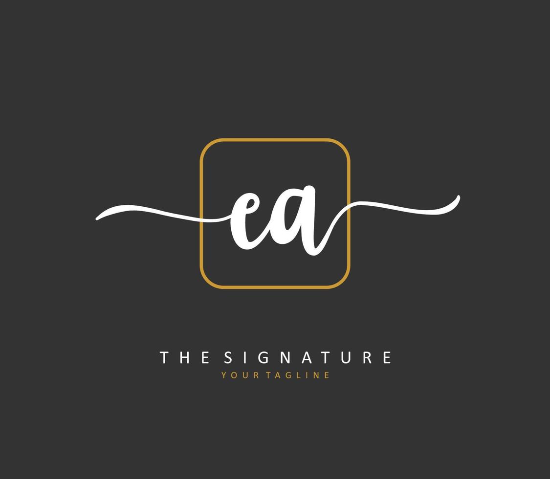 E A EA Initial letter handwriting and  signature logo. A concept handwriting initial logo with template element. vector