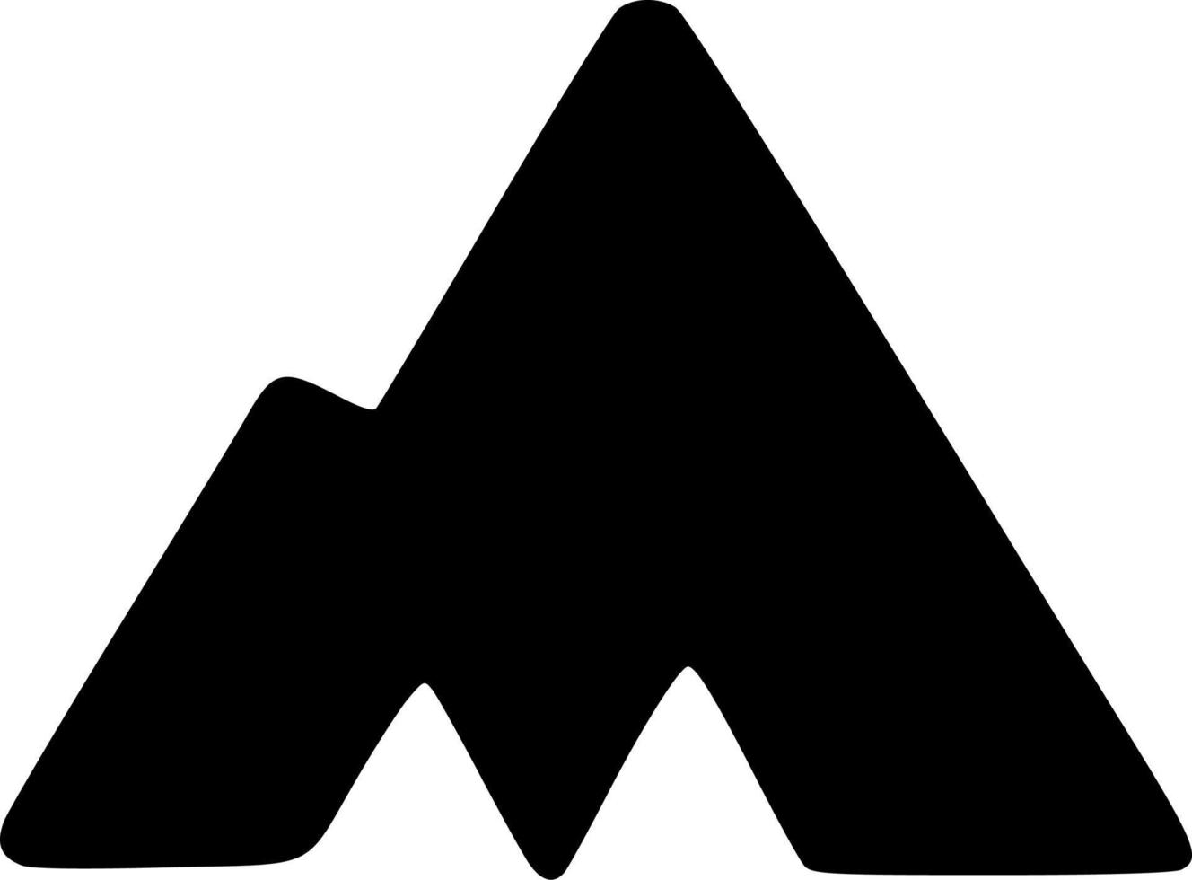 negro montaña icono vector