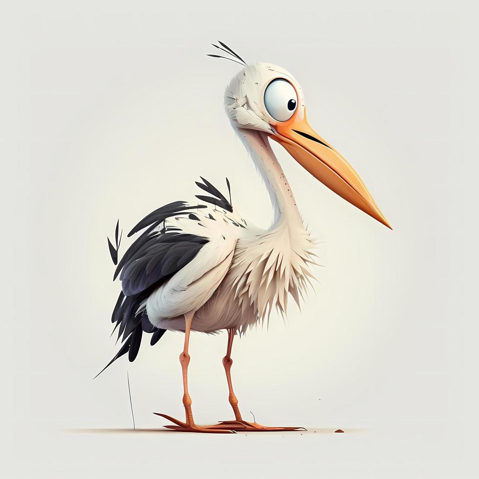 stork illustration AI Generated photo