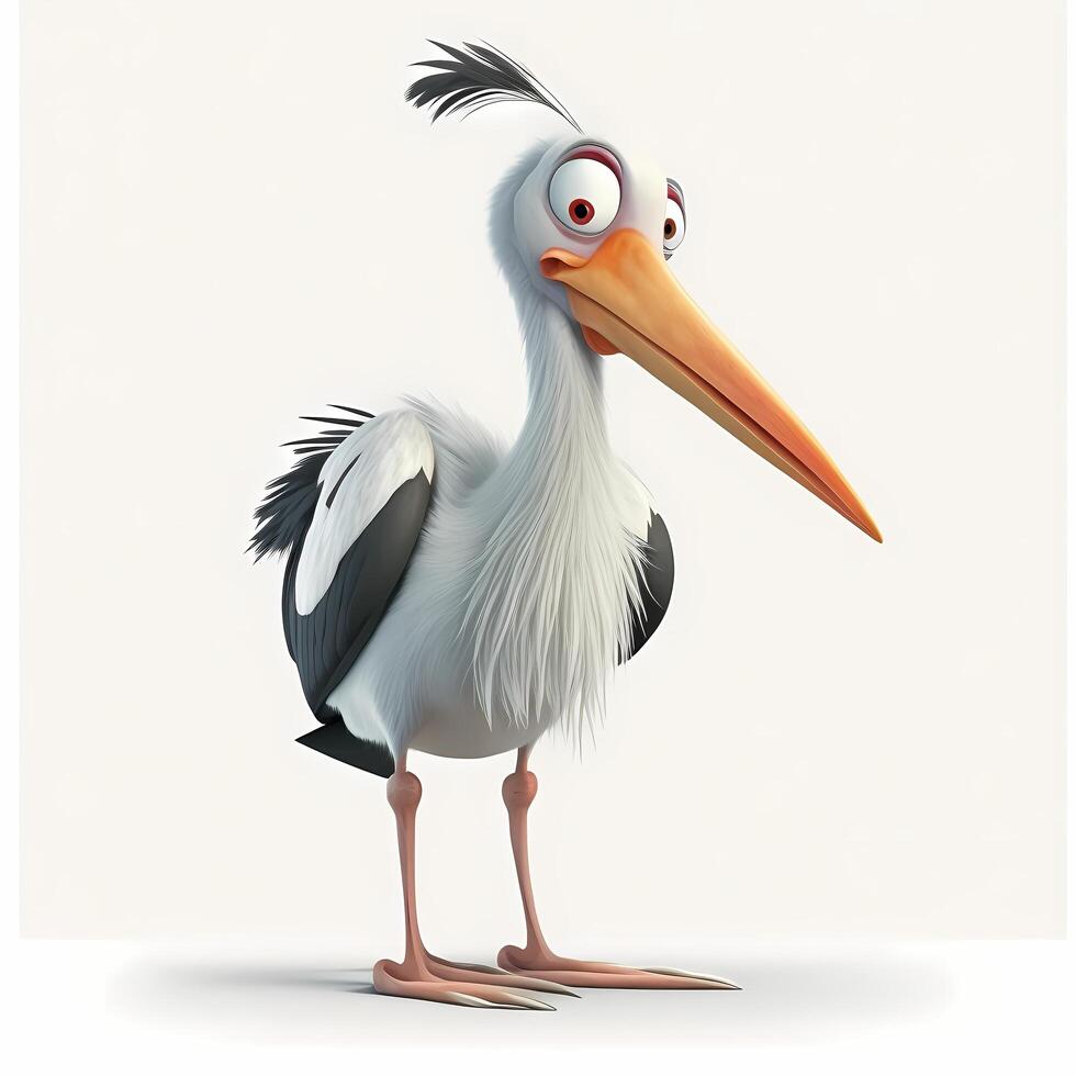 stork illustration AI Generated photo