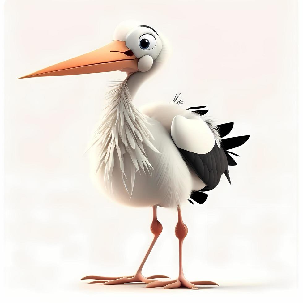 stork illustration AI Generated photo