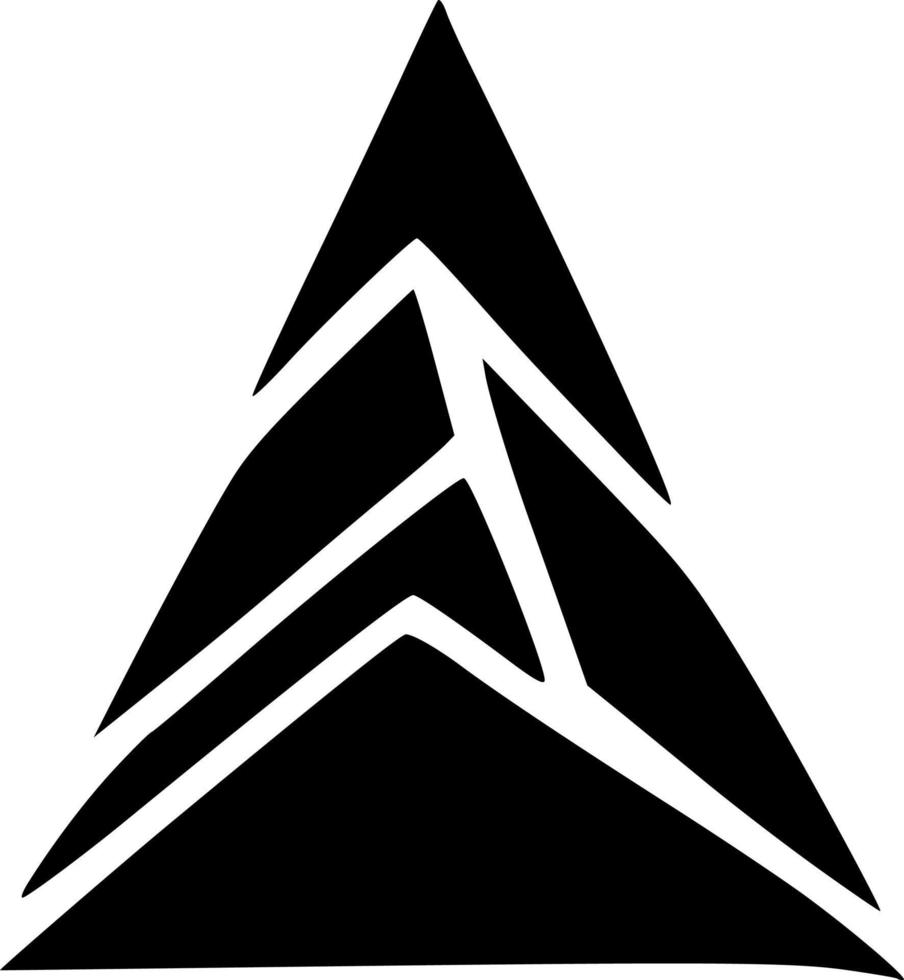 black mountain icon vector