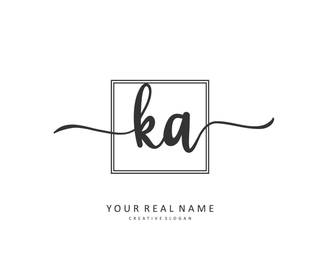 k un ka inicial letra escritura y firma logo. un concepto escritura