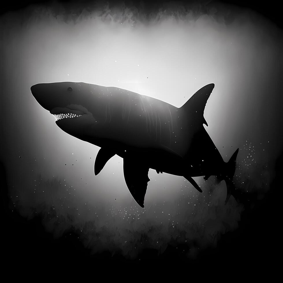 shark illustration aesthetic photo