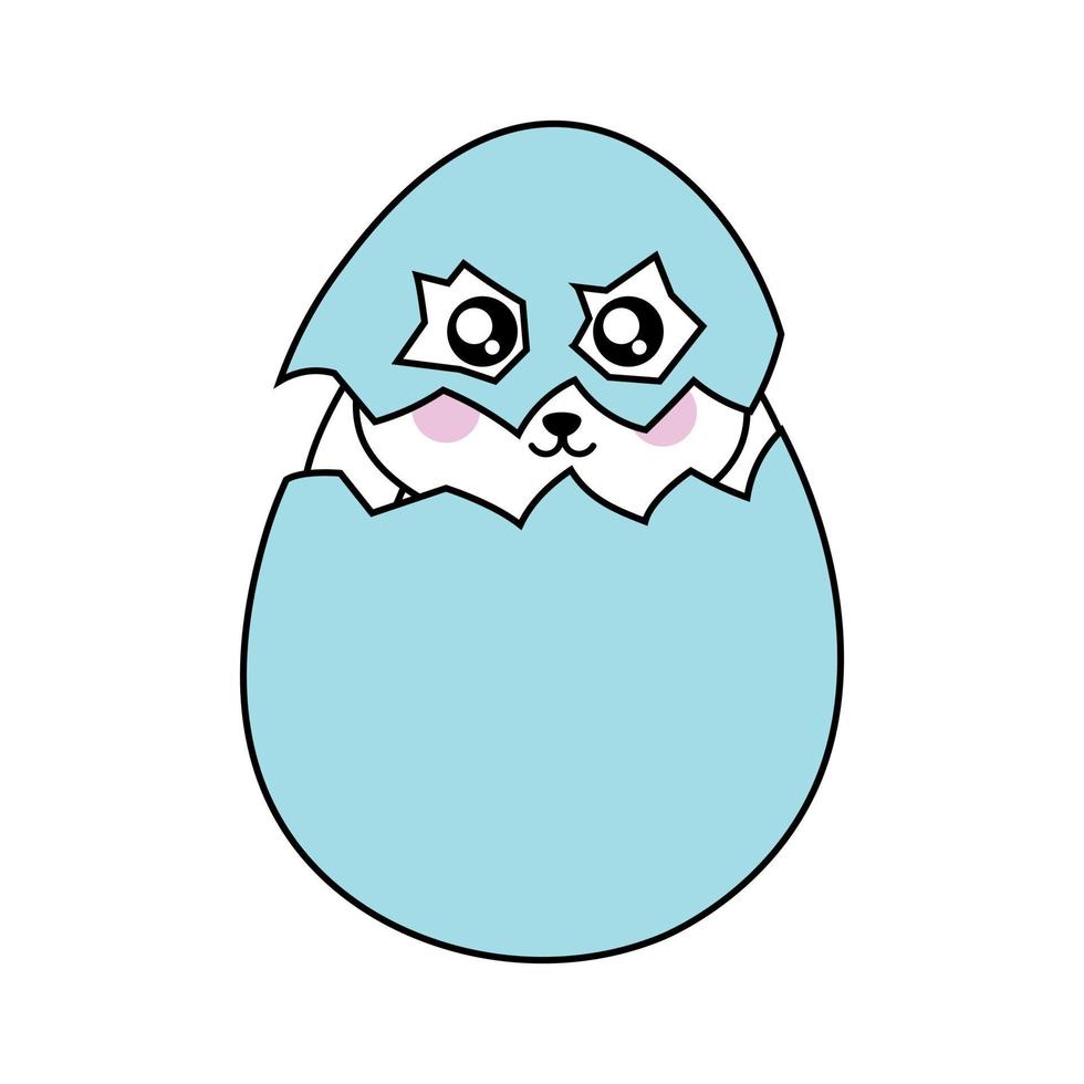 Rabbit sitting in an eggshell wearing an eggshell mask vector