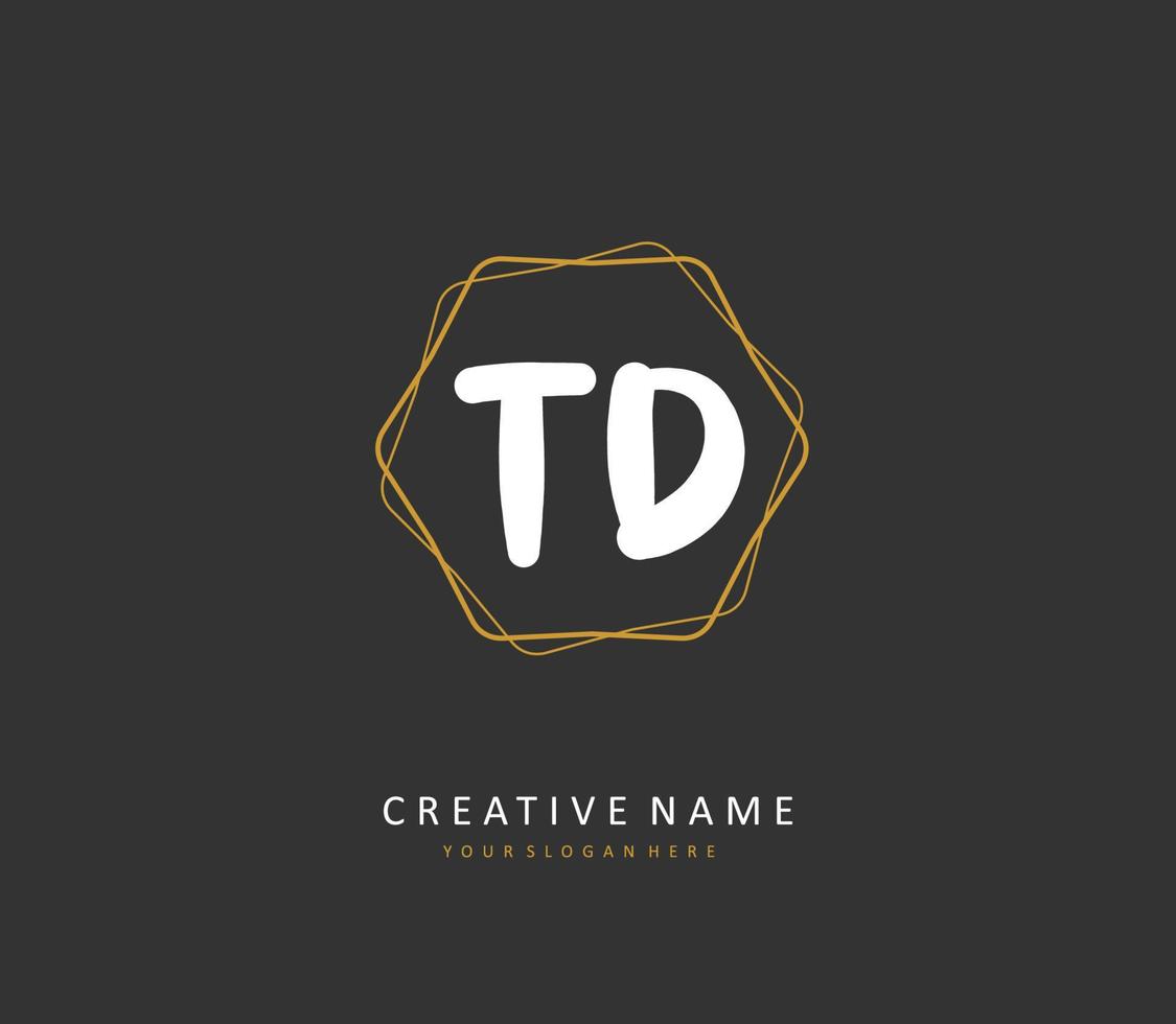 td inicial letra escritura y firma logo. un concepto escritura inicial logo con modelo elemento. vector