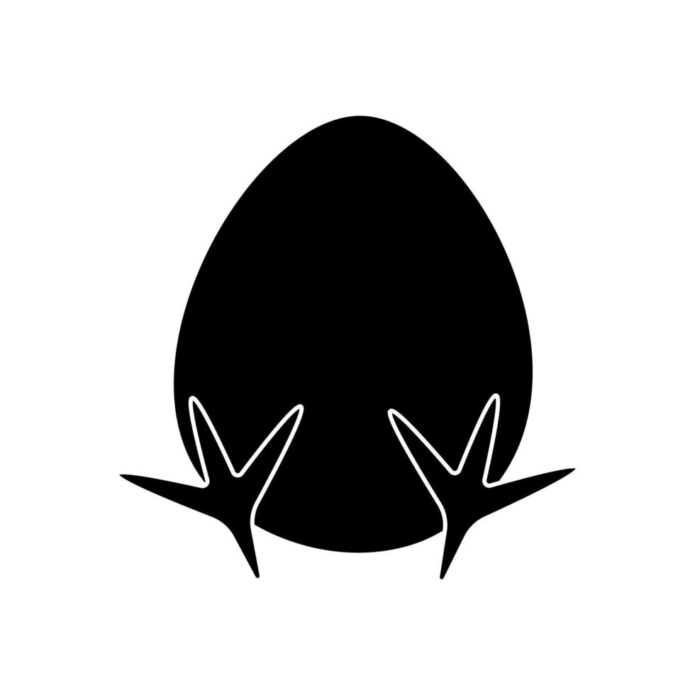 Glyph egg with paws vector