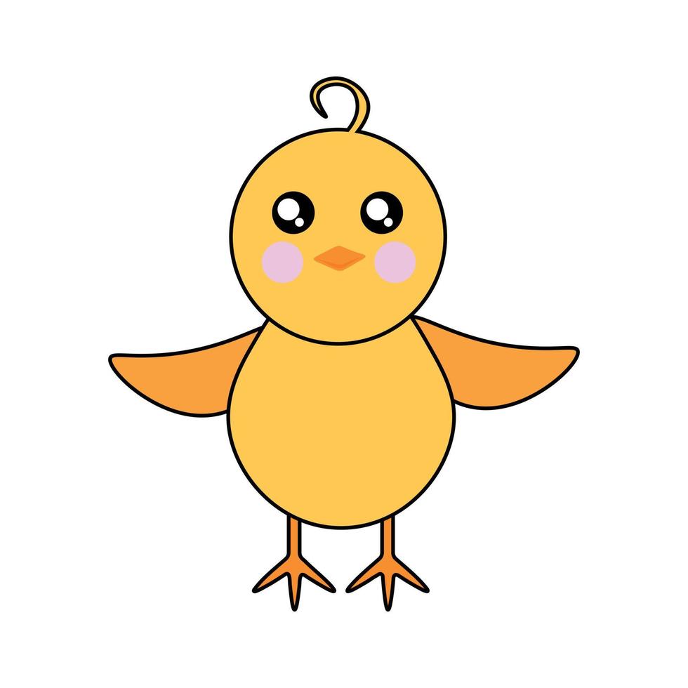 Chicken with spread wings vector