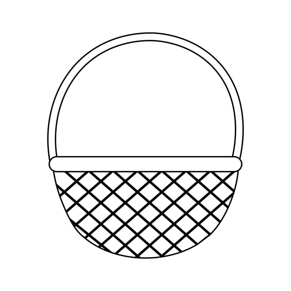 Basket coloring page vector