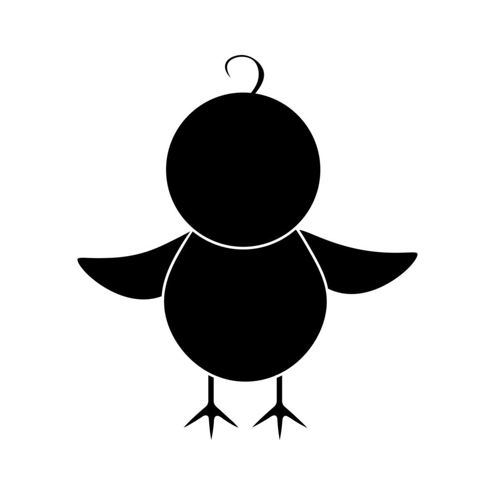 Glyph chicken with spread wings vector