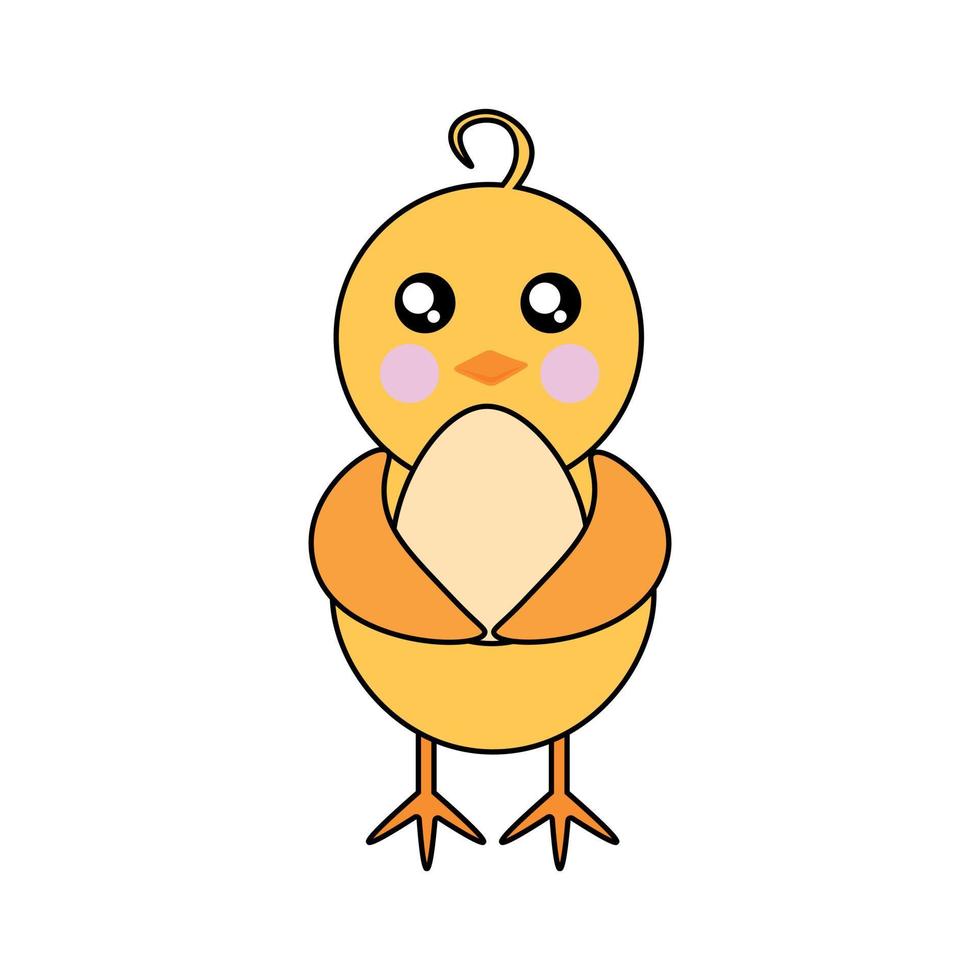 Chicken holding an egg vector