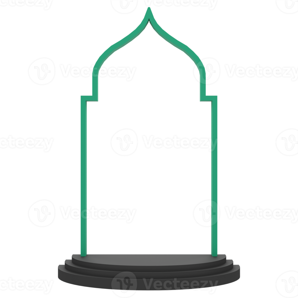 3d Podium zum Ramadan Feier. Objekt auf ein transparent Hintergrund png