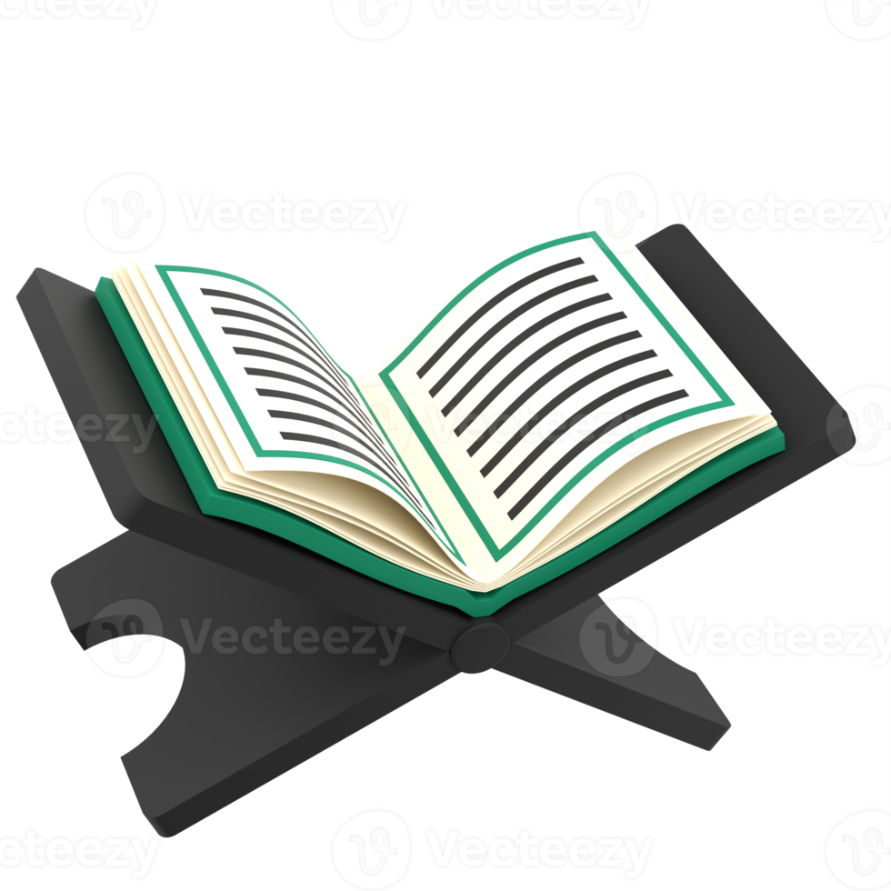 3d al quran för ramadan firande. objekt på en transparent bakgrund png