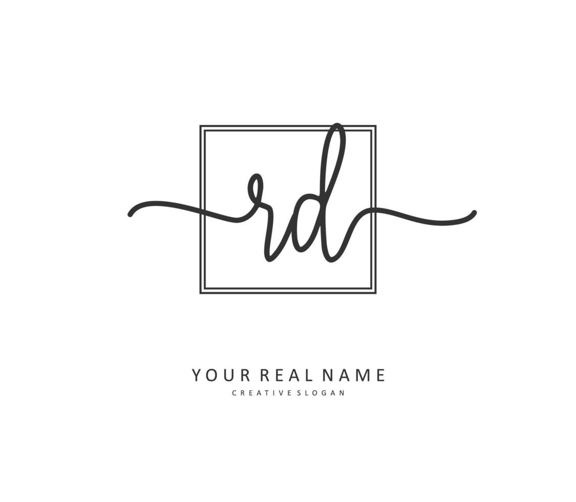 RD Initial letter handwriting and  signature logo. A concept handwriting initial logo with template element. vector