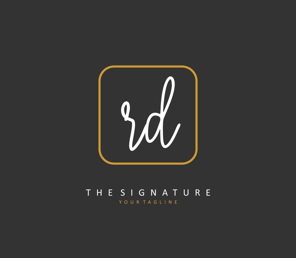 RD Initial letter handwriting and  signature logo. A concept handwriting initial logo with template element. vector