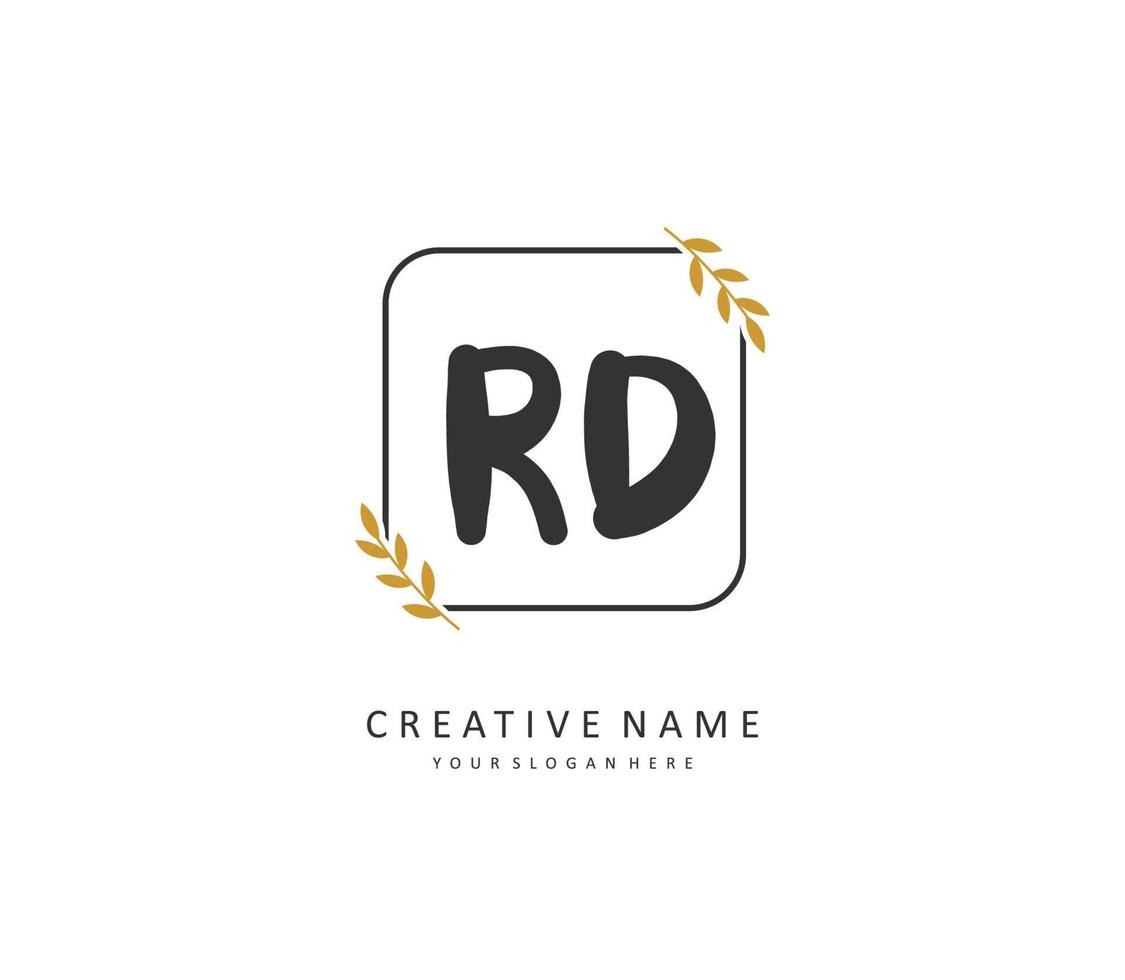 rd inicial letra escritura y firma logo. un concepto escritura inicial logo con modelo elemento. vector