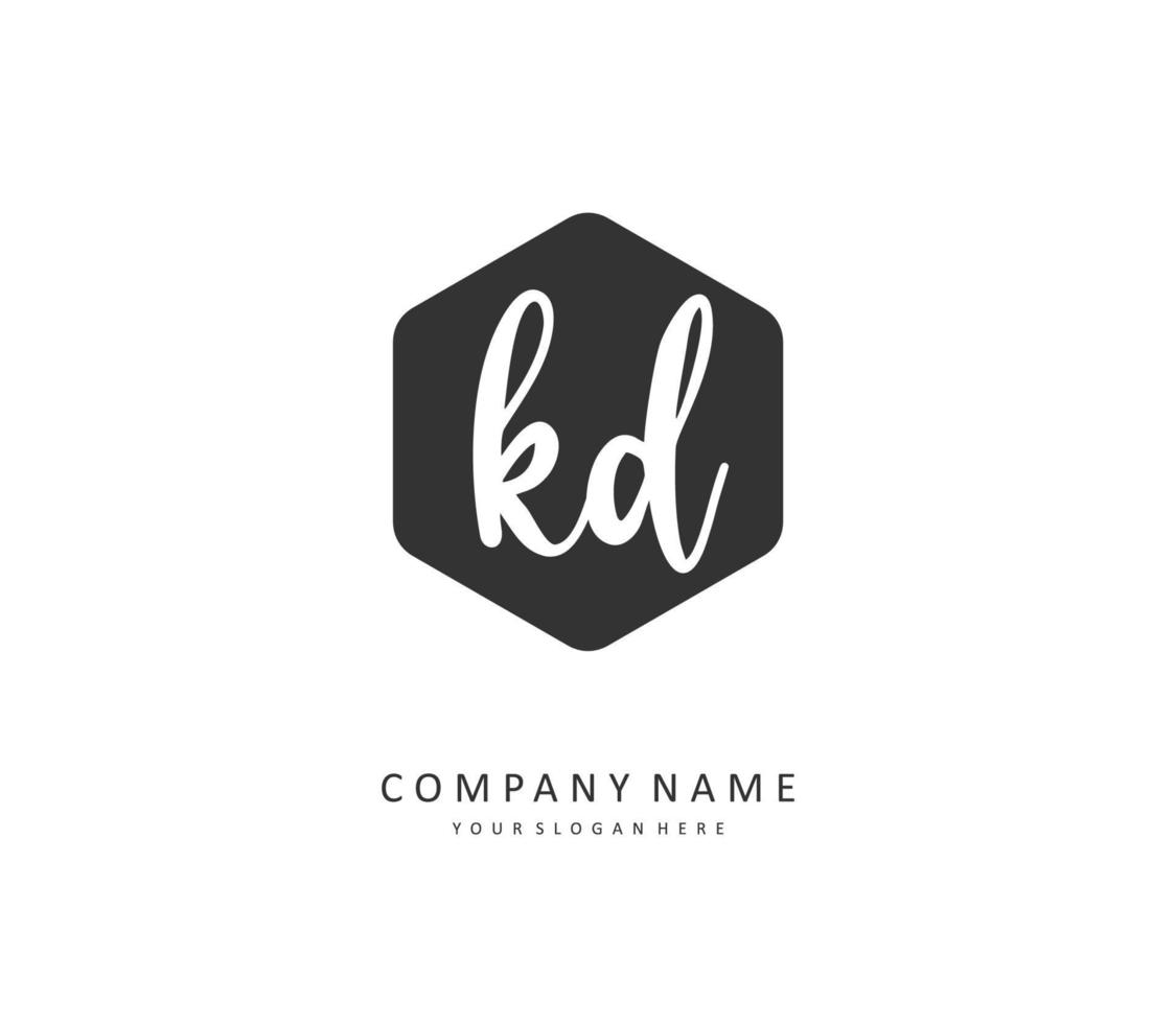 PD Initial letter handwriting and  signature logo. A concept handwriting initial logo with template element. vector