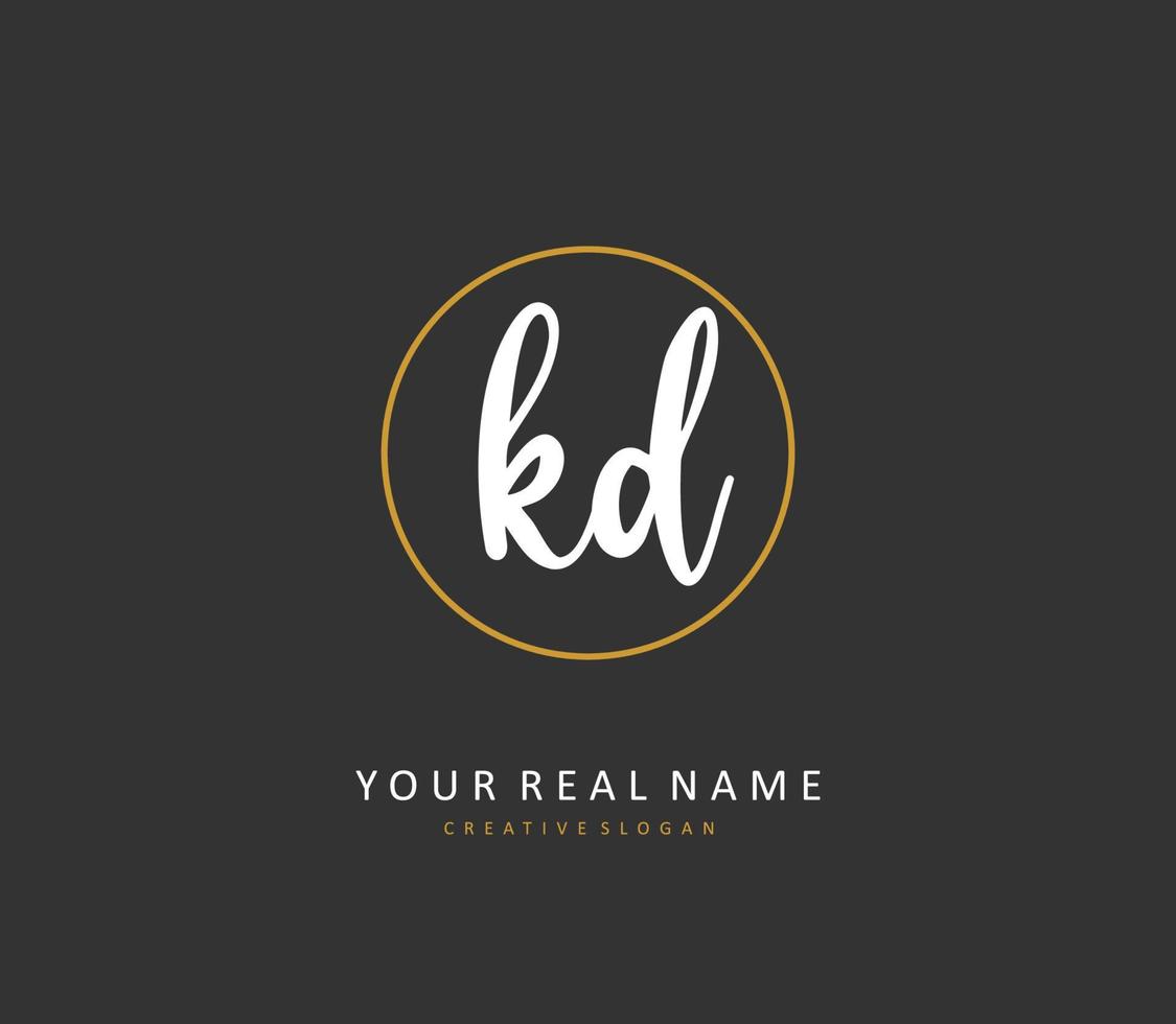 PD Initial letter handwriting and  signature logo. A concept handwriting initial logo with template element. vector