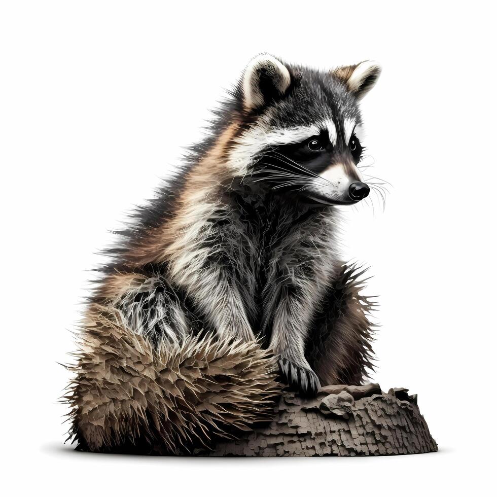 racoon illustration aesthetic photo