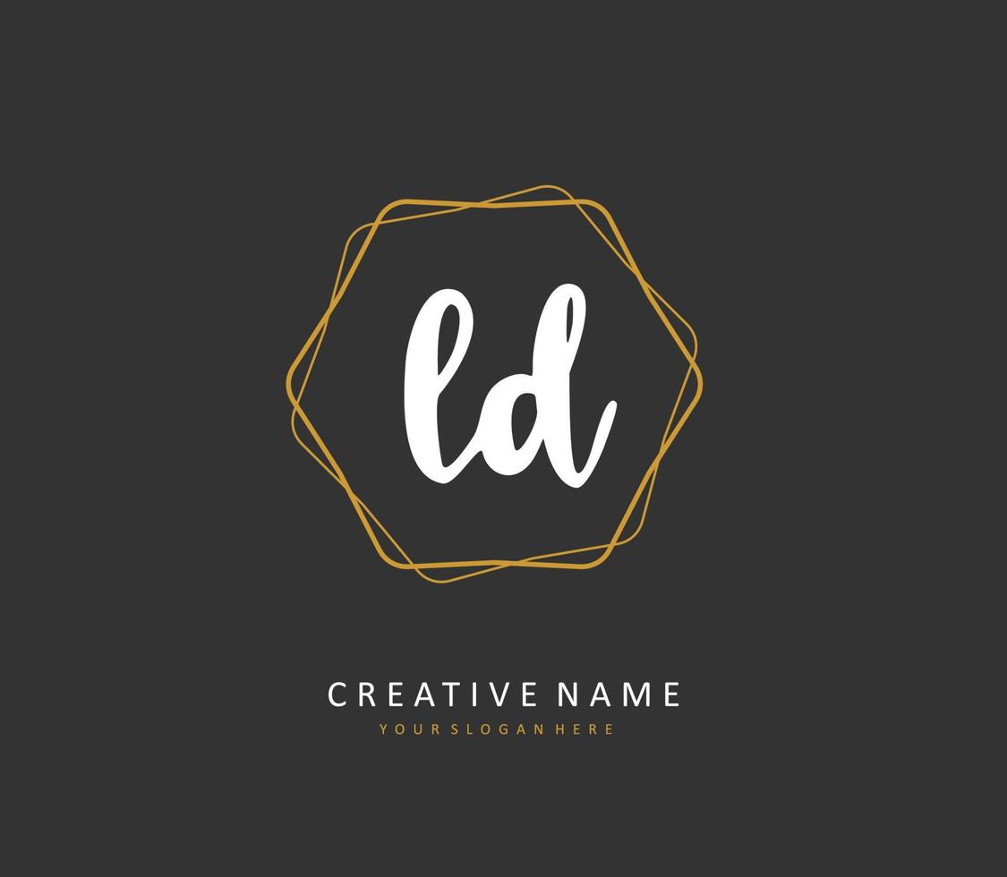 ld inicial letra escritura y firma logo. un concepto escritura inicial logo con modelo elemento. vector