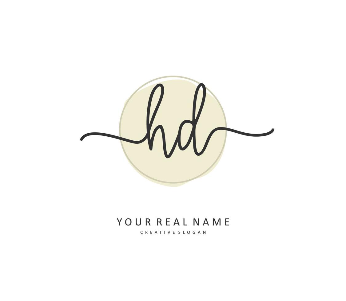HD Initial letter handwriting and  signature logo. A concept handwriting initial logo with template element. vector