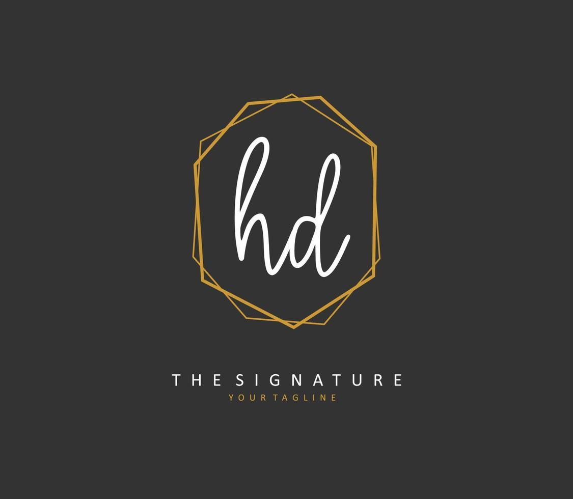 hd inicial letra escritura y firma logo. un concepto escritura inicial logo con modelo elemento. vector