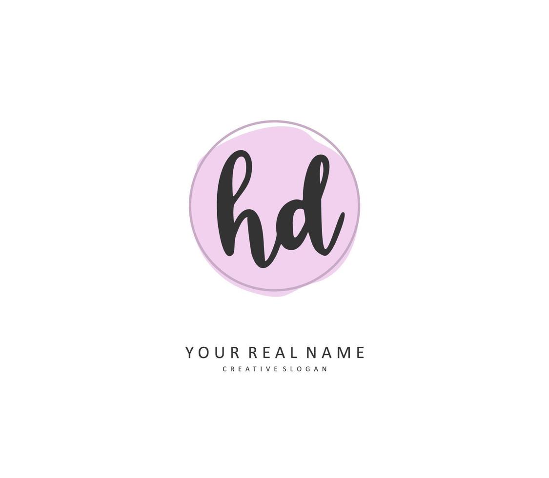 HD Initial letter handwriting and  signature logo. A concept handwriting initial logo with template element. vector