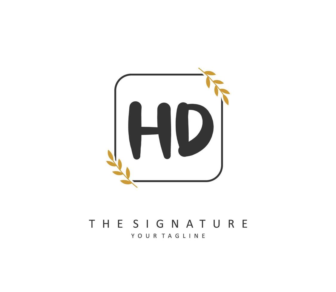 hd inicial letra escritura y firma logo. un concepto escritura inicial logo con modelo elemento. vector