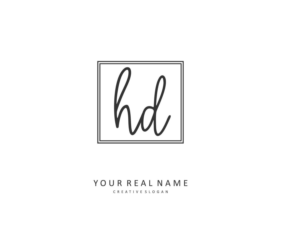 HD Initial letter handwriting and  signature logo. A concept handwriting initial logo with template element. vector