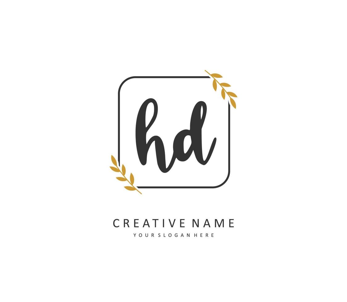 hd inicial letra escritura y firma logo. un concepto escritura inicial logo con modelo elemento. vector